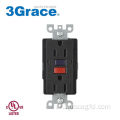 125v 15amp black gfci منفذ لضوء الجدار